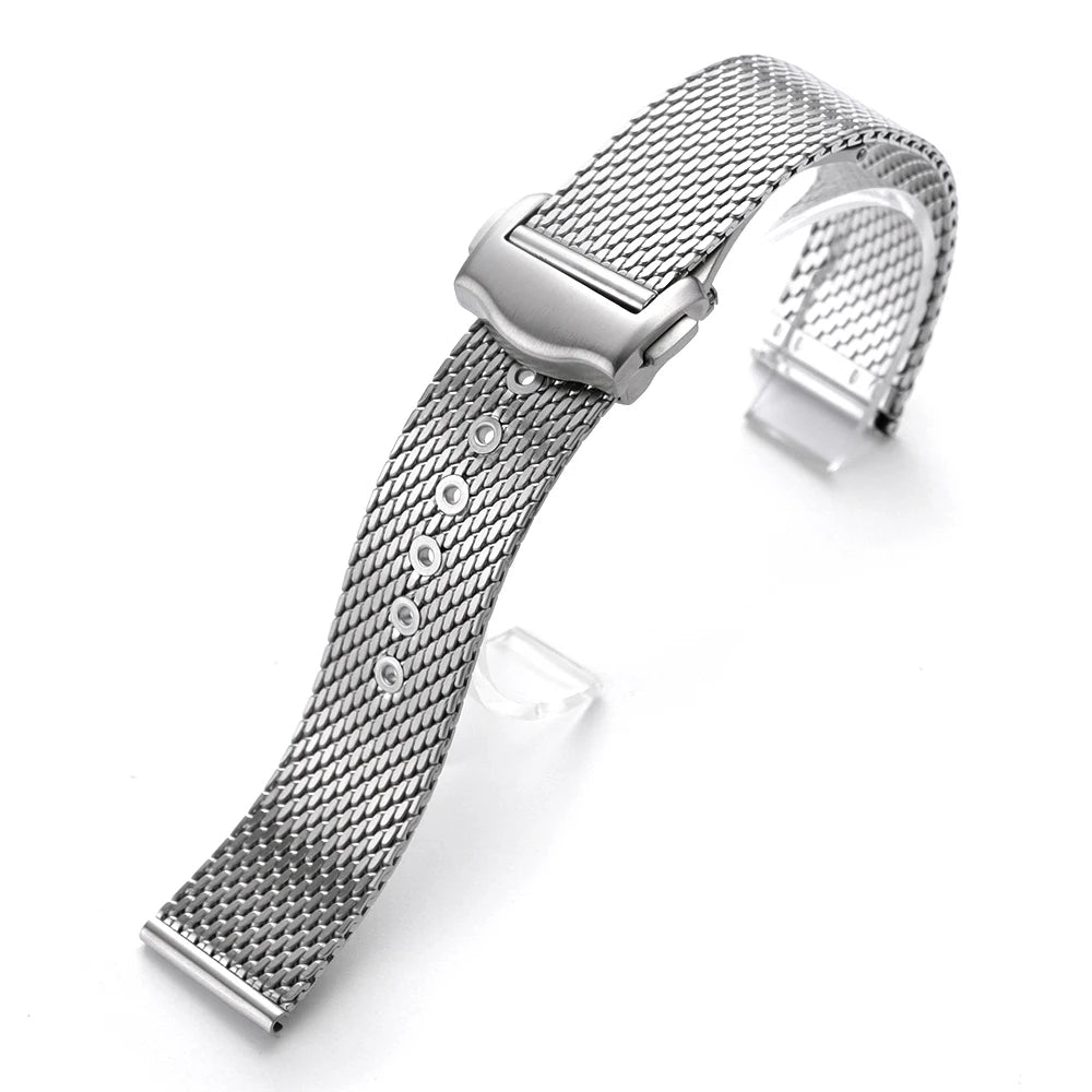 Bracelet de montre en acier inoxydable de 20 mm pour Omega Seamaster, interface plate, maille milanaise, style professionnel pour homme, bracelet à dégagement rapide