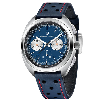 Montre Homme 39mm Chronographe à Quartz - PAGANI DS Panda Dial VK63 Saphir Sport