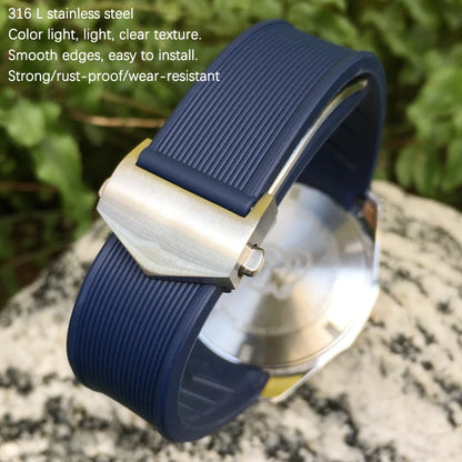 Bracelet de montre en caoutchouc naturel de haute qualité, 20mm 22mm, adapté à la montre TAG Heuer Aquaracer 300 500, bracelet de plongée, sport, en Silicone