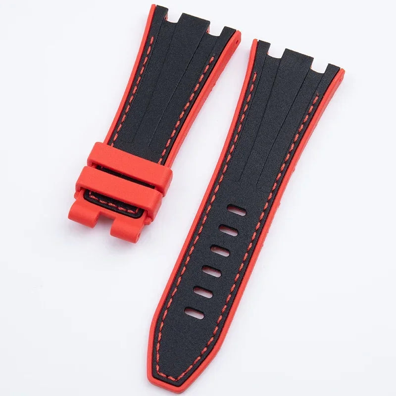 Nouveaux accessoires de montre pour Audemars Belt Piguet, bracelet AP bicolore en silicone liquide souple avec boucle à ardillon, montre-bracelet 28mm 26470