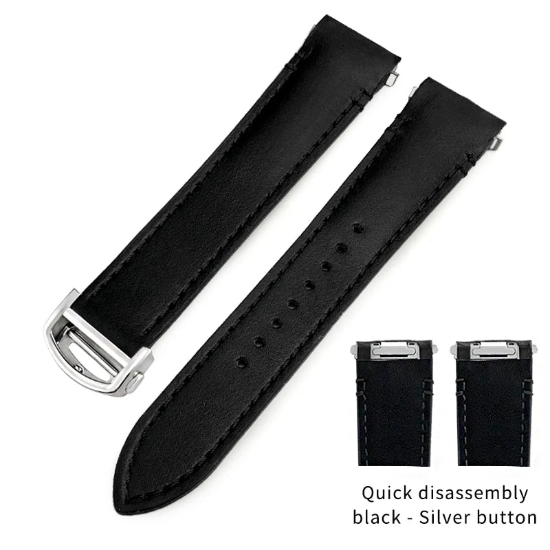 Bracelet en cuir de vache pour montre Cartier Santos WSSA0009 WSSA0018, vert, marron, noir, 21mm, bracelet de montre en cuir à dégagement rapide pour hommes