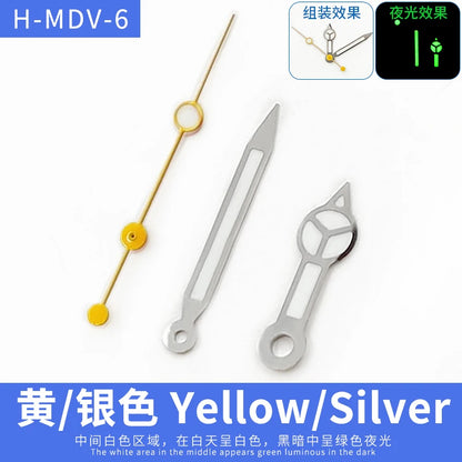 MDV-106 Luminous Watch Hands for Casio Marlin/Duro Miyota 2115 MDV 106, Black/Silver/Gold Watch Hands, Hour, Minute, Second