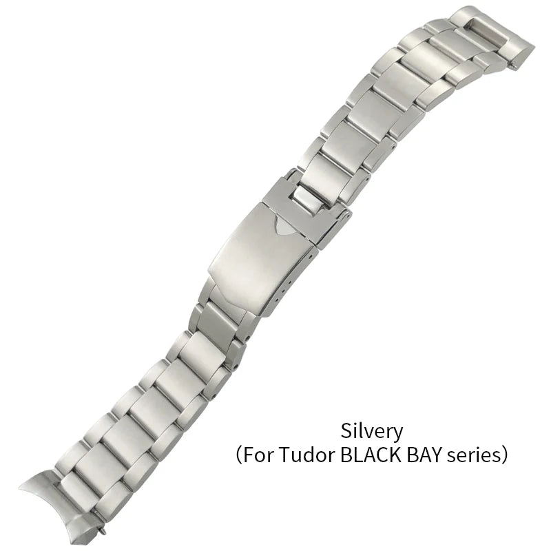 Curved End 316L Stainless Steel Watch Bracelet for Tudor 41mm Black Bay 22mm Solid Metal Watch Band Pelagos