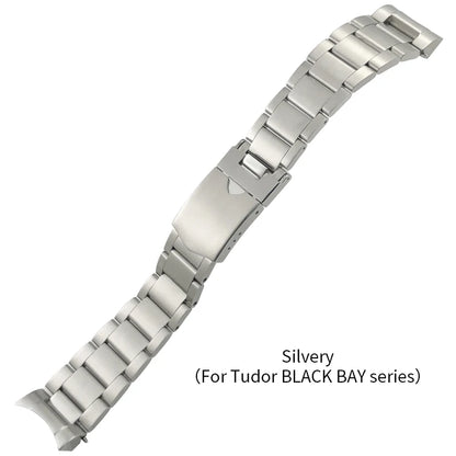 Curved End 316L Stainless Steel Watch Bracelet for Tudor 41mm Black Bay 22mm Solid Metal Watch Band Pelagos
