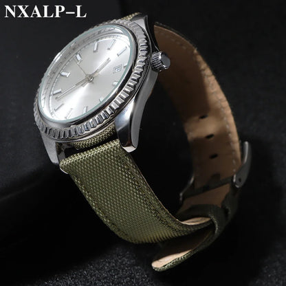 Bracelet de montre en cuir voile de qualité, 20mm 22mm, pour Seiko pour Omega, tissu en Nylon, accessoires de bracelet à dégagement rapide