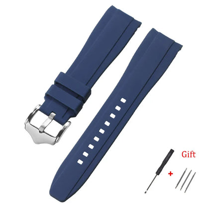 Bracciale in gomma di alta qualità da 20 mm e 22 mm con estremità curva, cinturino in silicone per Swatch, Omega e Moonswatch, bracciale impermeabile