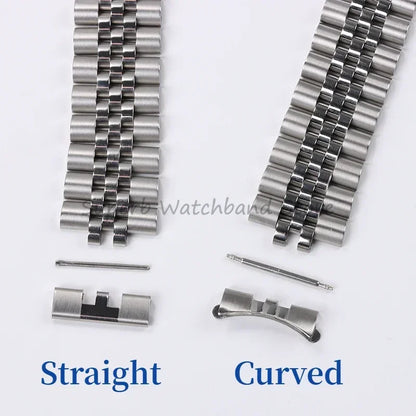 Bracelet de montre en acier inoxydable, 20mm 22mm, lien d'extrémité droite et incurvée pour connecteur Seiko SKX007 pour adaptateur Jubilee Oyster, 2 pièces