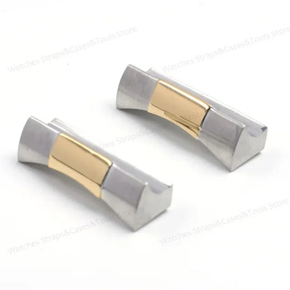 20mm Curved End Link for Rolex Watch Band Submariner Watch Strap Rubber Leather Strap Seamless Metal Connection 2PCS