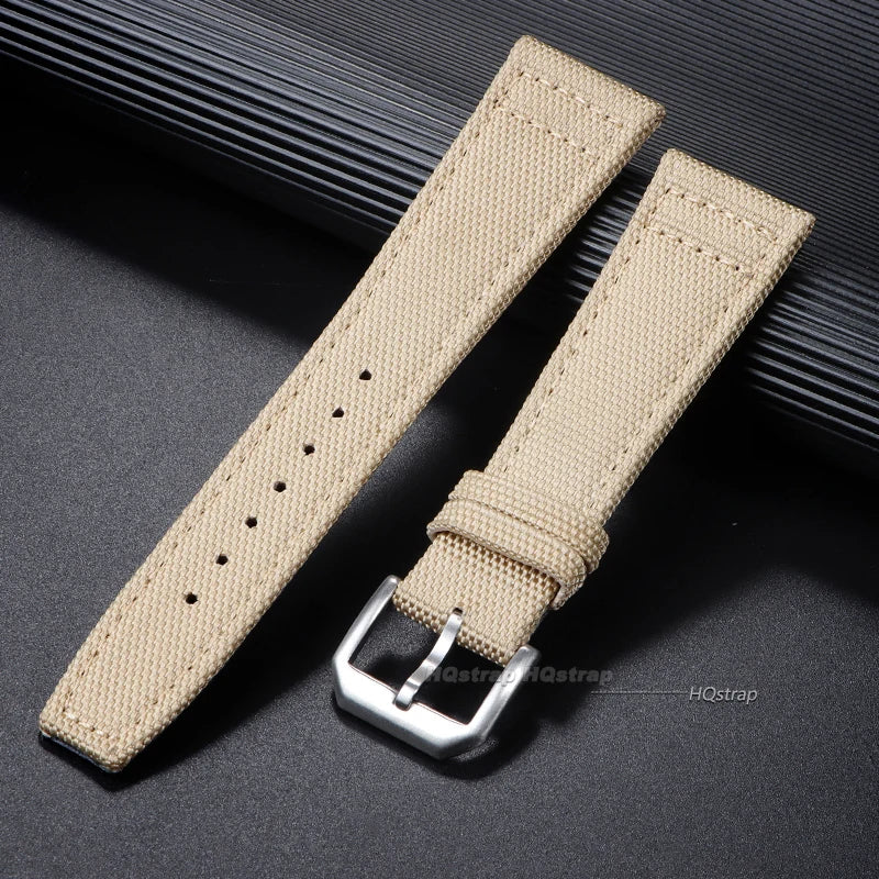 Cinturino per orologio IWC da pilota in tela di nylon, cinturino sportivo impermeabile, cinturino in vera pelle bovina, per uomo e donna, 20mm, 21mm, 22mm