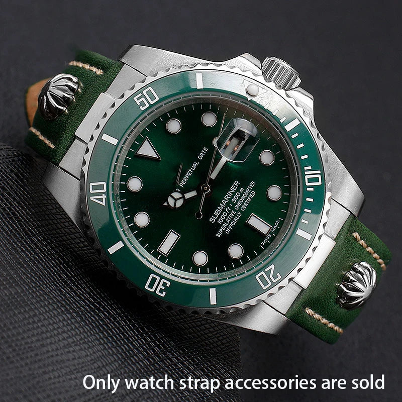 Attacco finale curvo per cinturino di orologio Rolex, cinturino di orologio Submariner, cinturino in gomma o pelle, connessione senza soluzione di continuità, 2 pezzi, 20 mm, 21 mm