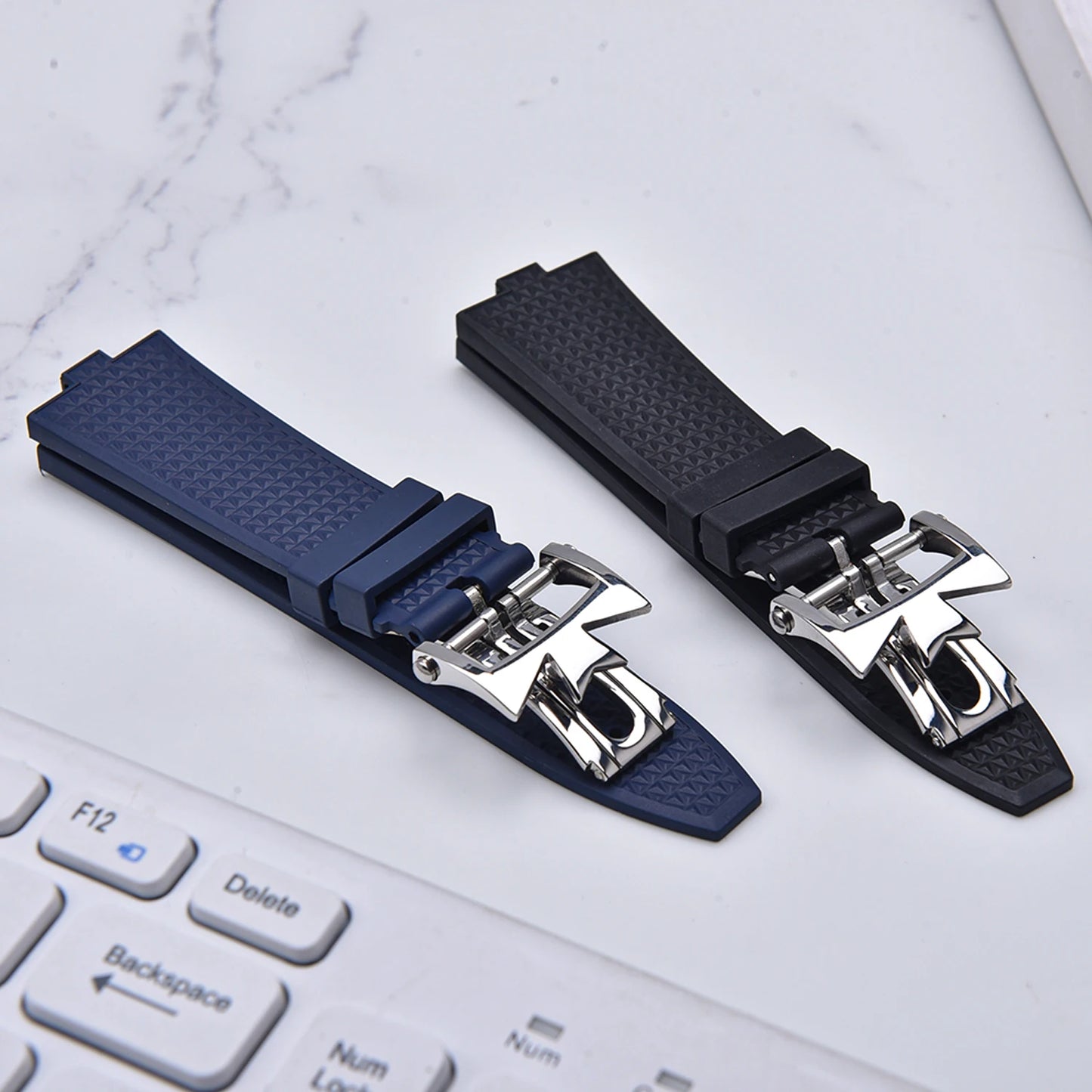 Bracelet en caoutchouc FKM à libération rapide de qualité supérieure 24mm*7mm pour montre Vacheron Constantin Overseas 4500V 5500V 7900V Style original Homme
