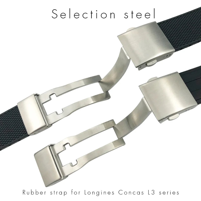 19mm 20mm 21mm 22mm nouveau bracelet de montre en caoutchouc pour Longines Conquest HydroConquest VHP L3.841 641 782 742 bracelet de plongée en Silicone noir