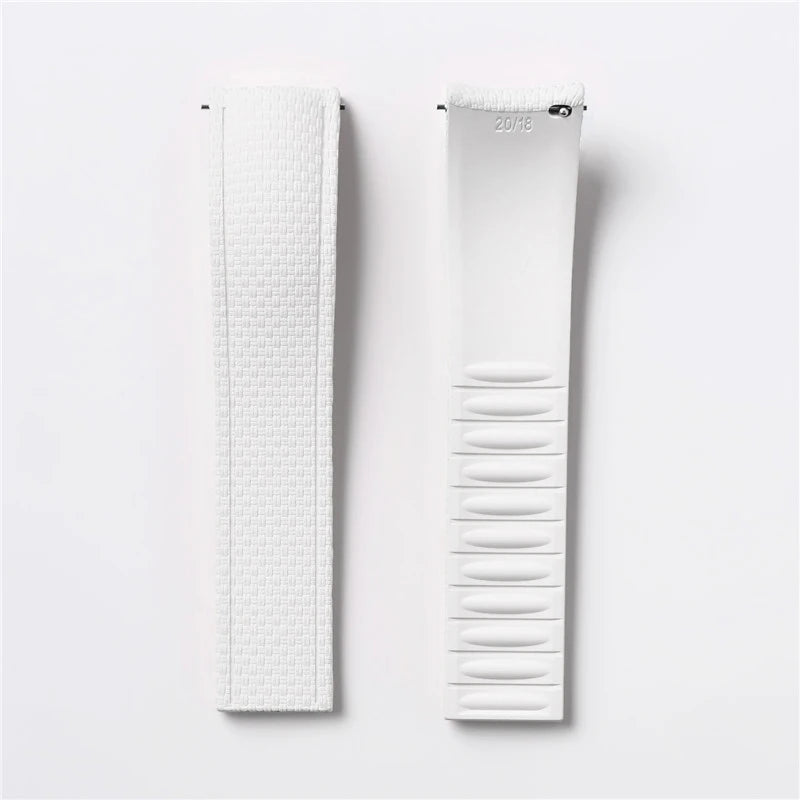 Bracelet de montre en caoutchouc fluoré FKM 18/19/20/21/22/24 mm avec boucle déployante universelle pour hommes, bracelet de remplacement CTS pour Seiko et Omega