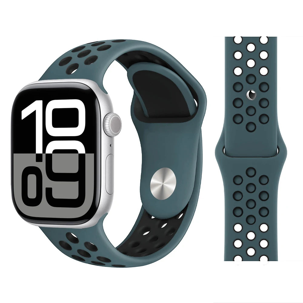 Bracelet en Silicone pour bracelets de montre Apple 46mm 44mm 45mm 40mm 41mm 42mm, Bracelet de Sport Correa iWatch série 11 10 9 SE 8 7 6 5