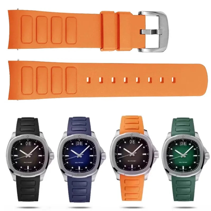 Mido美度表Multifort TV系列M049.526专用防水橡胶表带，22mm，M049弧形接口，硅胶手表配件