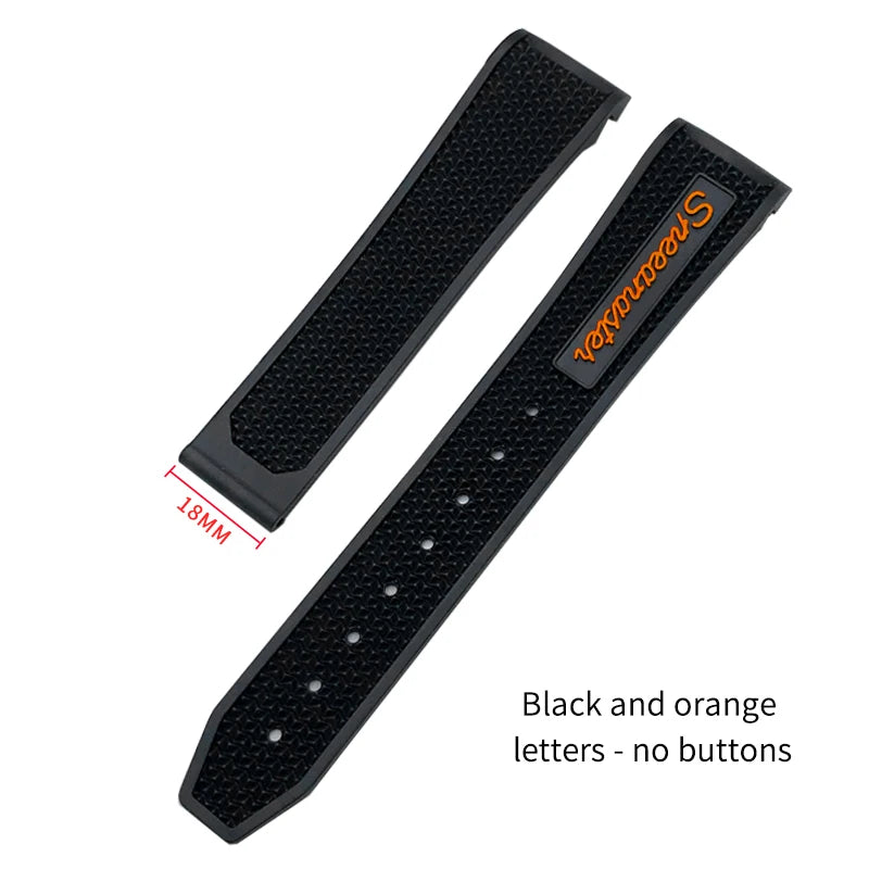 Soft Rubber and Silicone Watch Strap, 19mm 21mm 20mm 18mm, for Omega Speedmaster Seamaster 300 Sport Watch, Black and Blue Bracelets