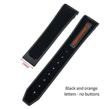 Soft Rubber and Silicone Watch Strap, 19mm 21mm 20mm 18mm, for Omega Speedmaster Seamaster 300 Sport Watch, Black and Blue Bracelets