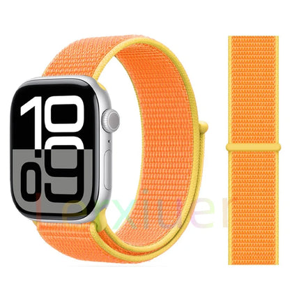 适用于 Apple Watch 46mm 44mm 45mm 40mm 41mm 42mm 的尼龙回环表带，适配 iWatch 系列 11 10 9 SE 8 7 6 5 4 Ultra 3 2 49mm