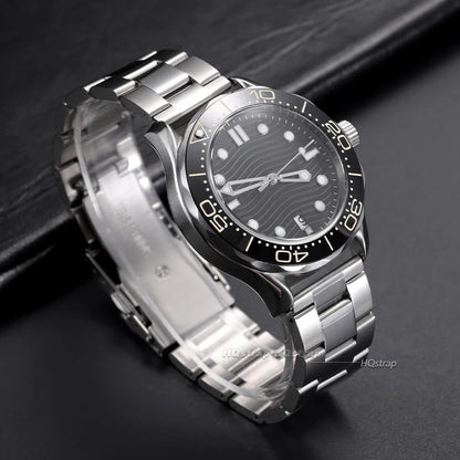 Bracelet de montre entièrement en acier inoxydable, 20mm 22mm 24mm 26mm 28mm, pour plongée aux huîtres, ceinture de montre universelle à extrémité plate