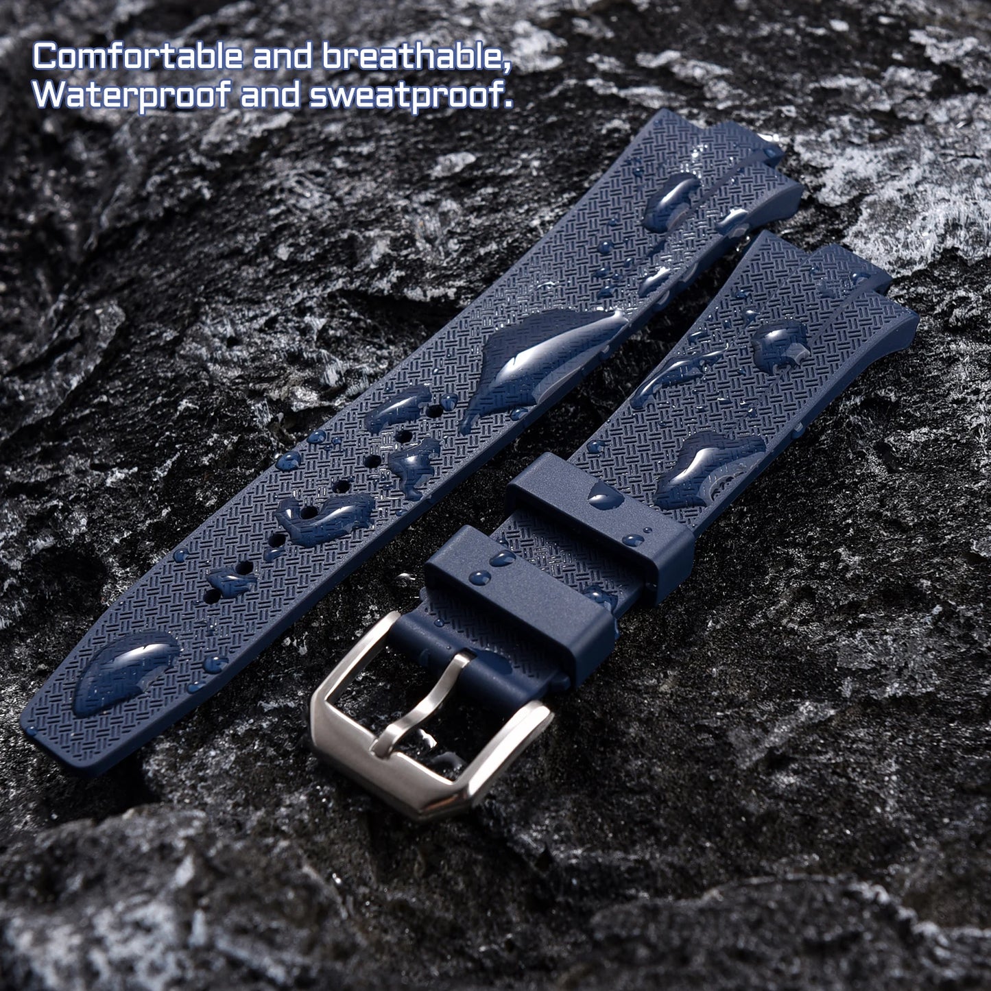 Nuovo cinturino in gomma fluorurata da 9 mm per Citizen NJ0150 NJ0151 ME Series FKM con estremità convessa a sgancio rapido