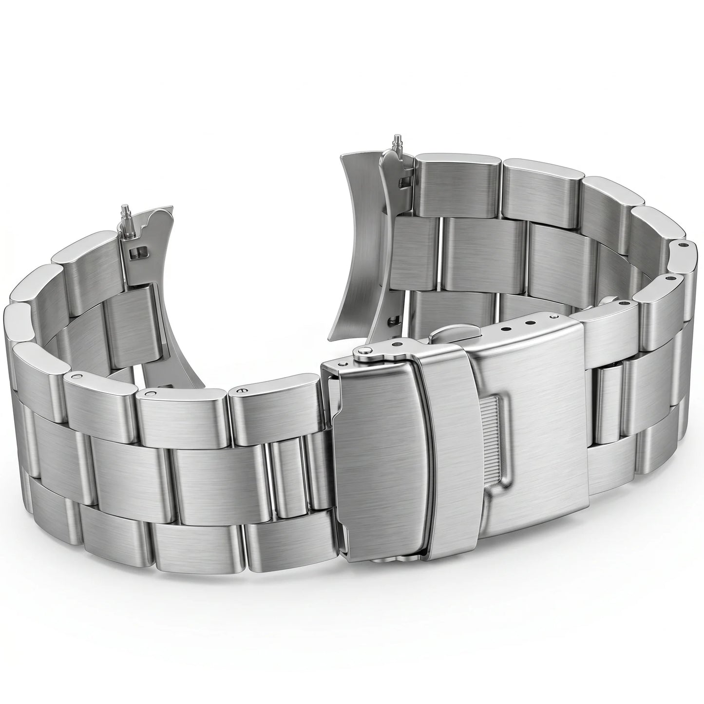 Bracelet de montre à extrémités courbes brossées, compatible avec SKX007 SKX009, 20 mm, 22 mm, en acier inoxydable argenté et noir