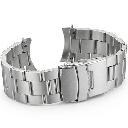Bracelet de montre à extrémités courbes brossées, compatible avec SKX007 SKX009, 20 mm, 22 mm, en acier inoxydable argenté et noir