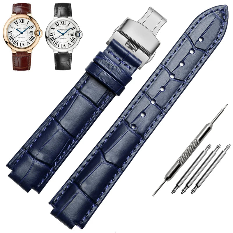 Bracelet de montre en cuir véritable pour ceinture à bouche convexe, 14x8mm, 16x8mm, 18x11mm, 20mm, accessoires de montre