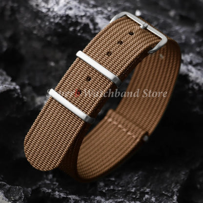 18mm 19mm 20mm 22mm New Ribbed Nylon Watch Strap Green Black Military Watchband for Seiko Army Sport Replacement Belt Strap