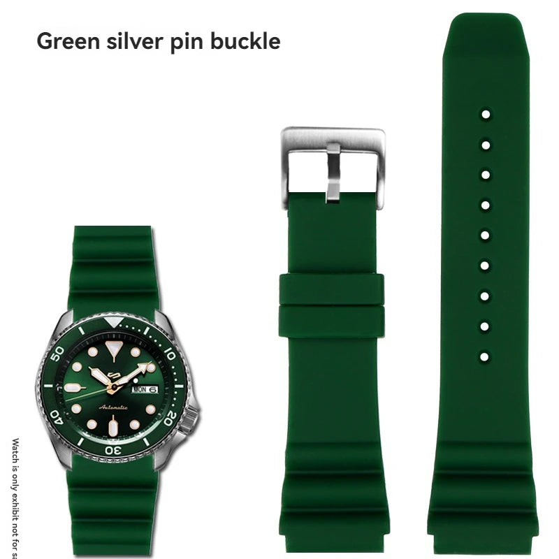 Bracelet en caoutchouc de 22mm pour SEIKO 5 SKX007 SKX009 tortue Mini MM SRPD Monster-noir bleu vert bracelet de montre de plongée bracelet de sport