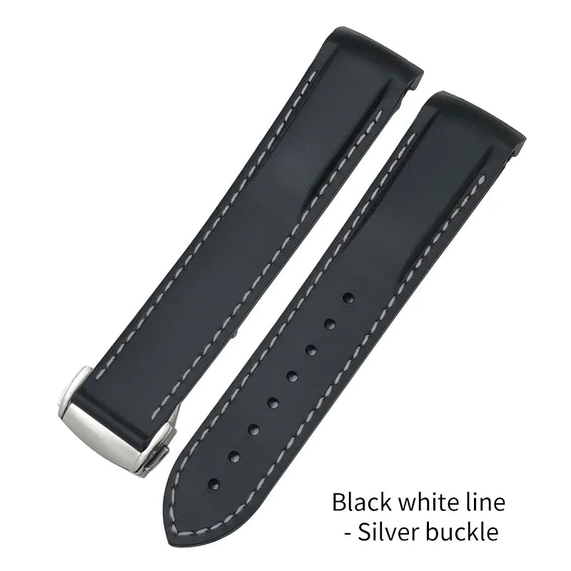19mm 20mm 21mm 22mm Rubber Watch Straps for Omega Seamaster Planet Ocean for Certina Seiko Hamilton Waterproof Sport Watchband