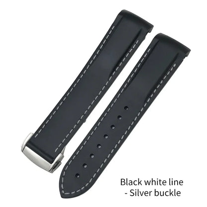 19mm 20mm 21mm 22mm Rubber Watch Straps for Omega Seamaster Planet Ocean for Certina Seiko Hamilton Waterproof Sport Watchband