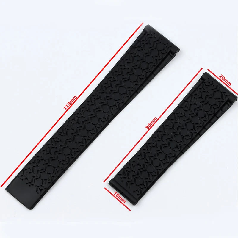 Pour TAG HEUER Super Carlisla souple Silicone pneu modèle sport bracelet de montre en caoutchouc boucle pliante noir bracelet de montre étanche 22mm