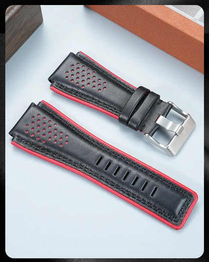 Pour Bell Ross B & R BR01 BR03 bracelet de montre en cuir véritable souple de haute qualité BR convexe 24mm peau de vache hommes bracelet de montre accessoires