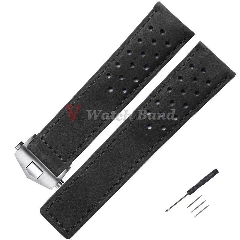 20mm 22mm 24mm Bracelet de montre en peau de vache pour Tag Heuer Carrera Monaco série Bracelet remplacer pour Bracelet de montre intelligente universel