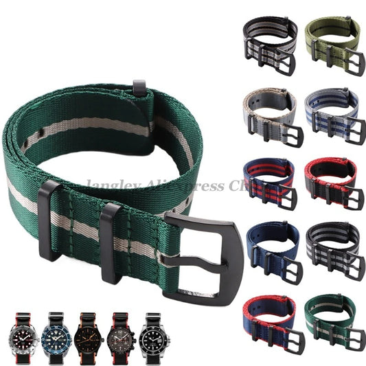 Bracelet de montre en Nylon de qualité supérieure, 20mm 22mm, universel, Sport pour hommes, pour Omega 007, remplacement militaire pour Seiko, ceinture de Sport Tudor