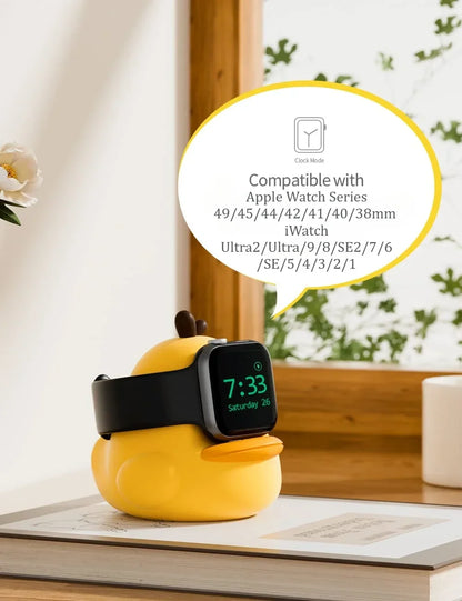 Support de chargeur mignon pour Apple Watch série 49/45/44/42/41/40/38mm IWatch Ultra2/Ultra/9/8/SE2/7/6/SE/5/4/3/2/1, station d'accueil en Silicone