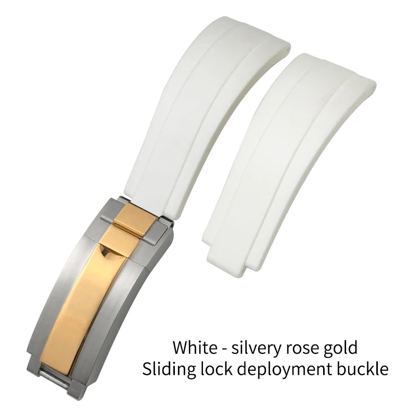 Natural Rubber Watch Strap for Rolex SUBMARINER Explorer Air King Deepsea, Soft Silicone Watch Band, High Quality, 20mm, 21mm