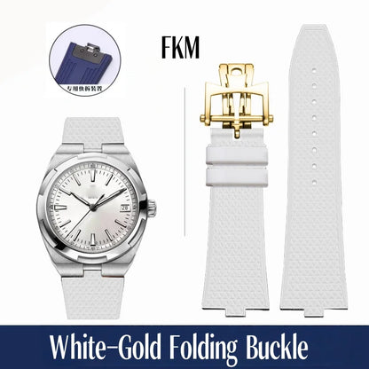 Bracelet de montre en caoutchouc Fluoros FKM à dégagement rapide, pour bracelet Vacheron VC Overseas 4300V 4500V 5500V 7900V, 24x7mm