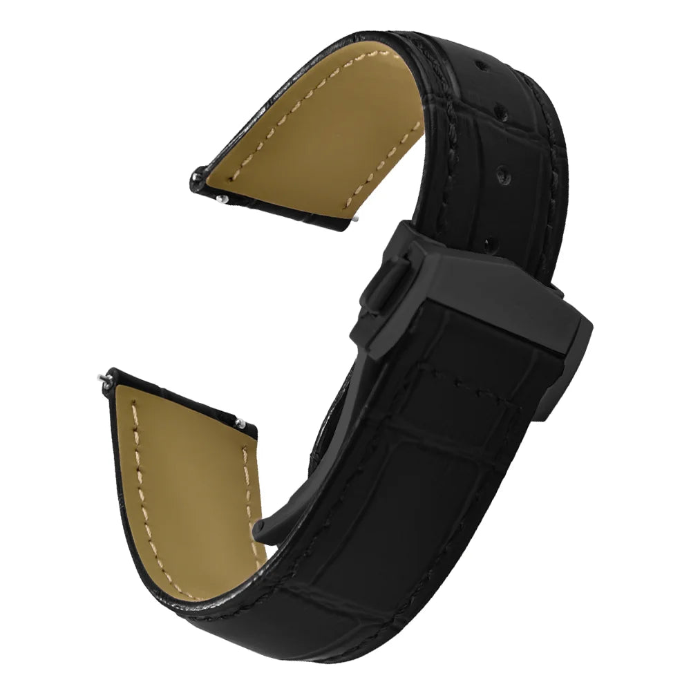 Bracelet en cuir d'origine pour montre Omega Speed Seamaster, 19mm, 20mm, 21mm, 22mm, fermoir déployant, bracelet en cuir à dégagement rapide en bambou pour hommes