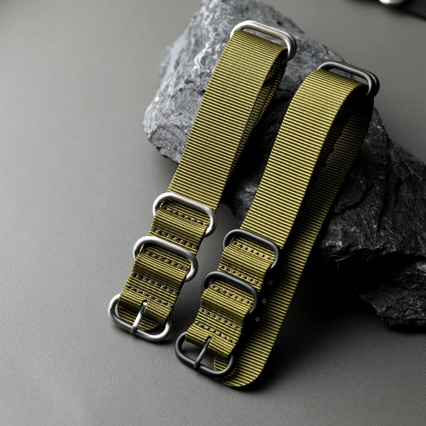 Nylon Watch Strap, 20MM 22MM 24MM, Wear-Resistant, Waterproof, Flexible, Black Green Retro G10 Pilot Watch Band