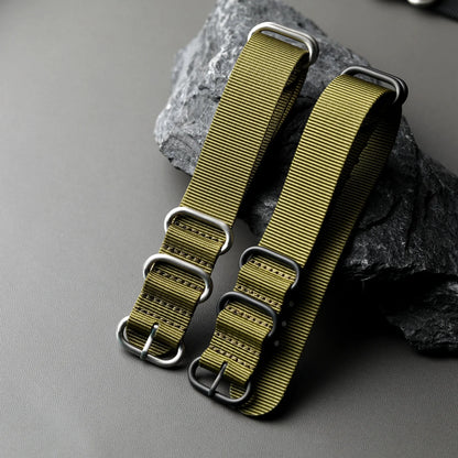 Nylon Watch Strap, 20MM 22MM 24MM, Wear-Resistant, Waterproof, Flexible, Black Green Retro G10 Pilot Watch Band