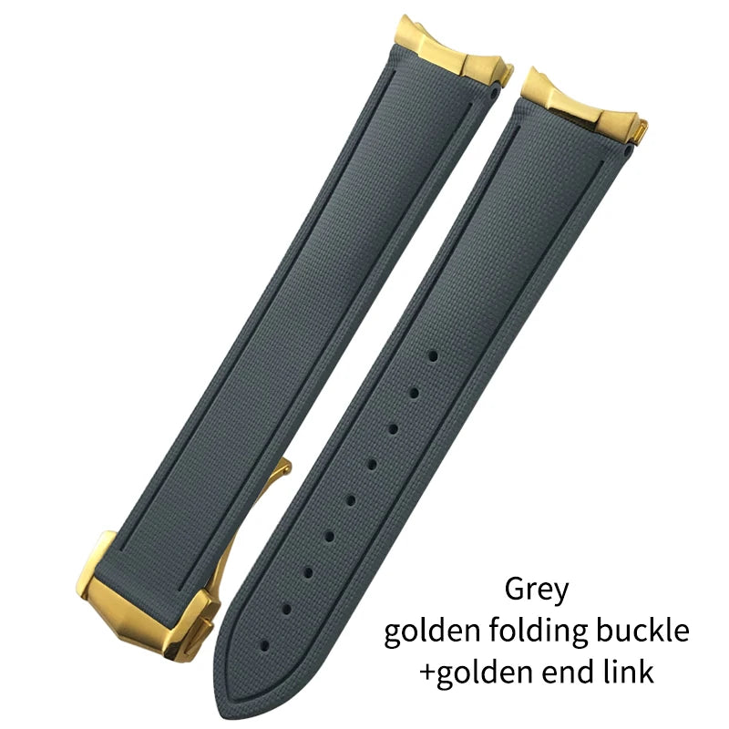 Cinturino per orologio flessibile in gomma fluorurata FKM di alta qualità, 20/21 mm, cinturino per orologio da immersione per Omega Aqua Terra Seamaster 300 Rolex GMT Submariner