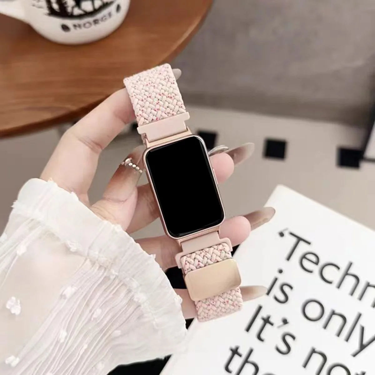 Braided Nylon Strap for Samsung Galaxy Fit 3, Breathable Bracelet for Galaxy Fit3, Resilient Buckle