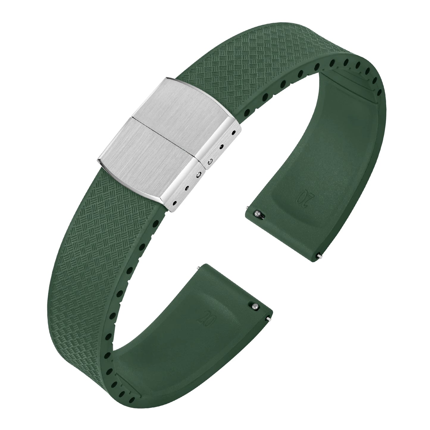 Nouveau Bracelet de montre CTS FKM Bracelet en caoutchouc fluoré 18 19 20 22 21mm fermoir pliant à dégagement rapide coupe sur la taille Bracelet de remplacement réglable