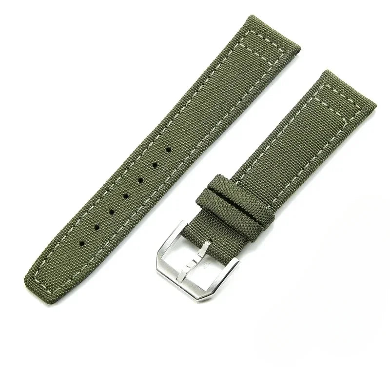 Cinturino per orologio in tela di nylon, 20 mm 21 mm 22 mm, per orologio da pilota IWC Portugal PORTOFINO, cinturino in tessuto, fibbia pieghevole, cinturino in pelle bovina