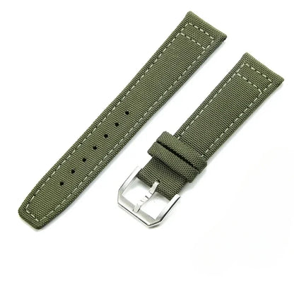 Cinturino per orologio in tela di nylon, 20 mm 21 mm 22 mm, per orologio da pilota IWC Portugal PORTOFINO, cinturino in tessuto, fibbia pieghevole, cinturino in pelle bovina