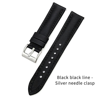 Bracelet de montre à dégagement rapide en nylon et cuir, 23mm, 24mm, 22mm, 21mm, 20mm, 19mm, 18mm, pour Blancpain Fifty Fathoms Tissot 1853