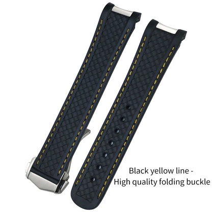 Bracelet de montre en caoutchouc fluoré FKM coloré de qualité supérieure, 19mm, 20mm, 21mm, pour Omega Seamaster 300 Aqua Terra AT150, bracelet de montre souple, outil