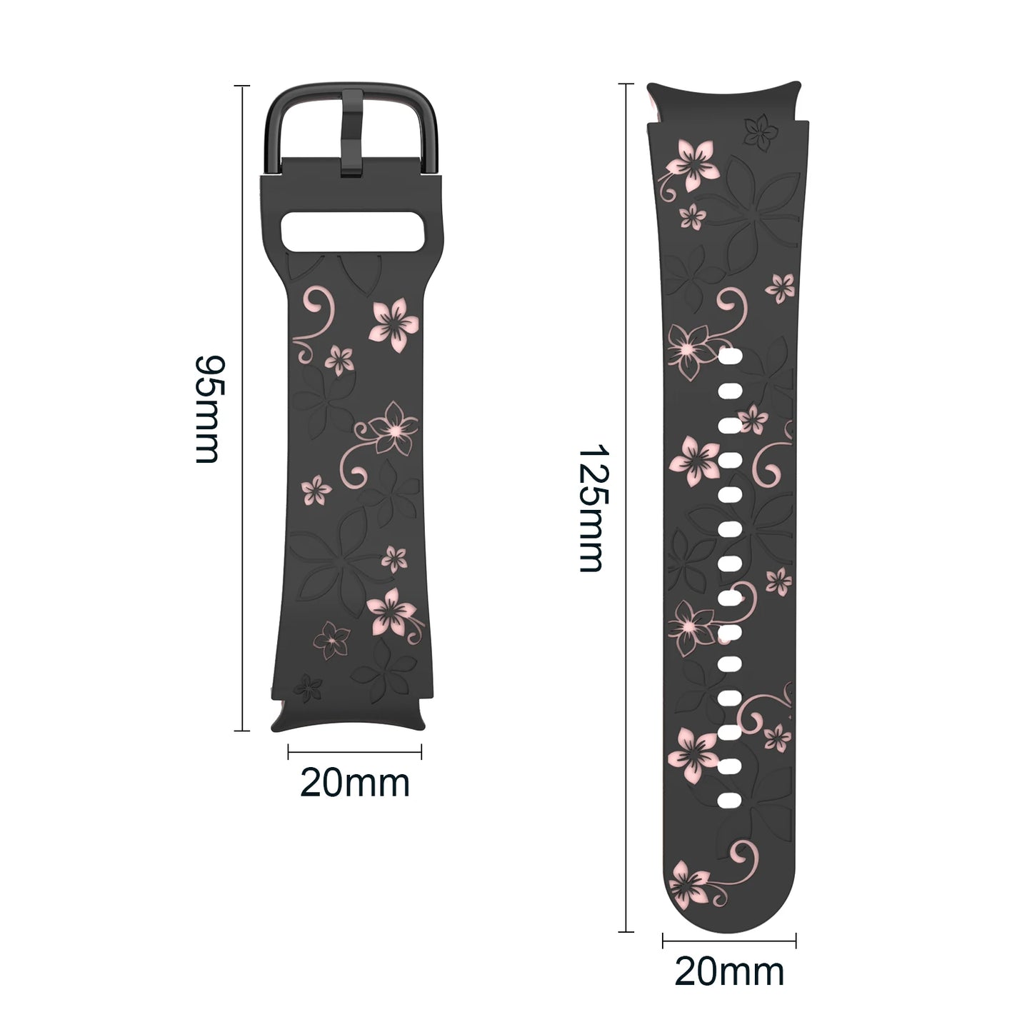Bracelet en Silicone pour Samsung Galaxy Watch 7 6 5 4 FE/5Pro 45mm sans espaces Sport Correa gravé Galaxy Watch6 Classic 43mm 47mm
