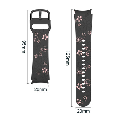 Bracelet en Silicone pour Samsung Galaxy Watch 7 6 5 4 FE/5Pro 45mm sans espaces Sport Correa gravé Galaxy Watch6 Classic 43mm 47mm